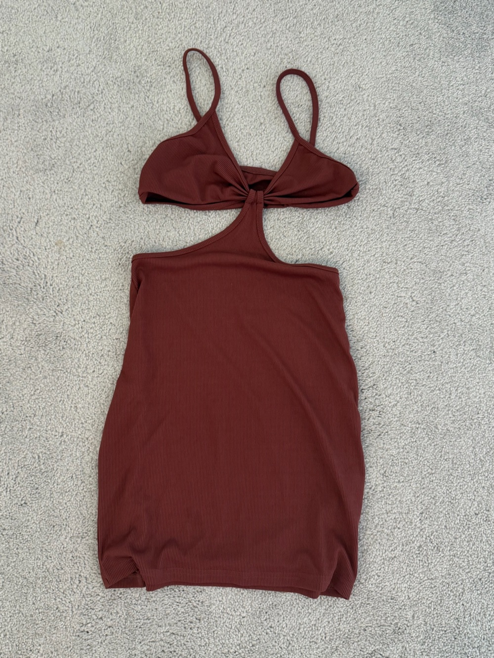 SHEIN Burgundy Cutout Mini Dress